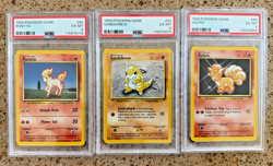 3 Pokemon 1999 PSA 6 EX-MT: Pidgeotto, Ponyta and Vulpix - Image 1