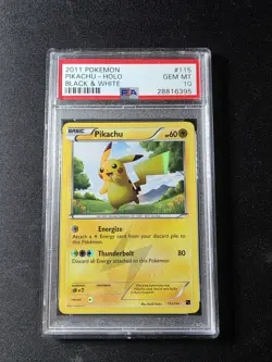 Pokemon Black & White Pikachu #115 Secret Rare Holo PSA 10 Gem Mint - Image 1