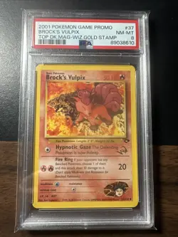 Brock's Vulpix (WotC W Stamp) Pokemon Gold Event Promo PSA 8 1999 - Image 1
