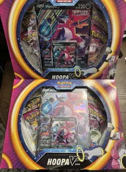 2x Pokemon TCG: Hoopa V Box New Sealed (Fusion Strike, Evolving Skies, Vivid) - Image 1