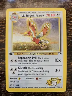 Pokemon TCG Lt. Surge's Fearow Gym Heroes 1st Edition Holo Rare #7/132 LP - Image 1