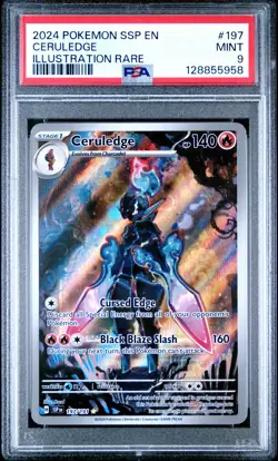 2024 POKEMON SSP EN-SURGING SPARKS ILLUSTRATION RARE #197 CERULEDGE PSA 9 - Image 1