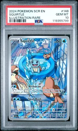 2024 POKEMON SCR EN-STELLAR CROWN ILLUSTRATION RARE #148 SQUIRTLE PSA 10 - Image 1