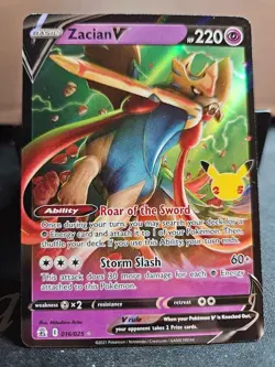 Zacian V 016/025 Holo Rare - 2021 Pokemon Celebrations 25th Anniversary - Image 1