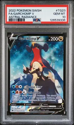 2022 POKEMON SWORD & SHIELD ASTRAL RADIANCE #TG23 FULL ART/GARCHOMP V PSA 10 - Image 1