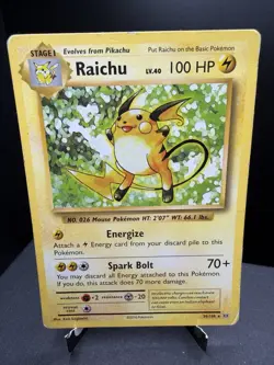 Pokemon TCG XY Evolutions Raichu 36/108 Regular Rare HP - Image 1