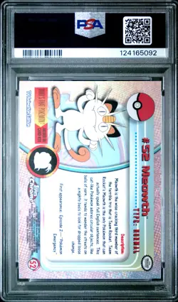 2000 TOPPS CHROME POKEMON T.V. #52 MEOWTH PSA 10 - Image 2