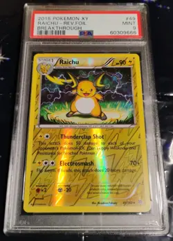 2015 Pokemon Raichu Rev. Foil #49 - XY Breakthrough PSA 9 - Image 1