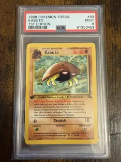 Pokemon Fossil First 1st Edition Kabuto PSA Grade 9 50/60 Mint - Image 2