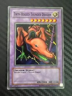 Yugioh Twin-Headed Thunder Dragon MRD-120 Super Rare DMG - Image 1
