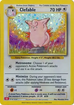 Clefable 14/34 - Pokemon Trading Card Game Classic (CLC)(Near Mint NM) FOIL - Image 1