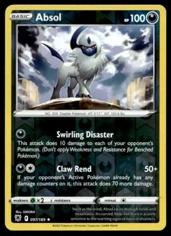 Absol 97/189 Pokemon Card Astral Radiance Rare 100 HP Rev Holo Near Mint G8 - Image 1