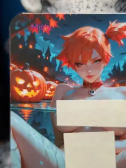 1/1 Only 1 Made Misty Pool Pokemon Halloween NSFW Topless Lonestar Customs Card - Image 2
