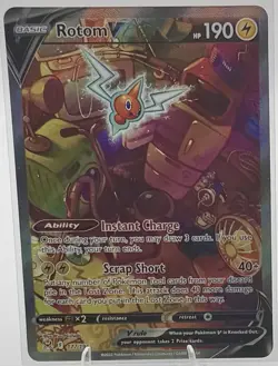 Pokemon TCG Rotom v Lost Origin Alternate Art Holo Ultra Rare Card 177/196 NM - Image 1