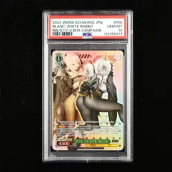 PSA GEM MT 10 Weiss Schwarz 2024 JPN Card #P05 BLANC:WHITE RABBIT - Image 1