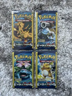 XY Evolutions Booster Pack 3-Card Sealed ART SET - Image 1