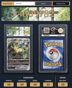 ACE 10 Leafeon VSTAR GG35/GG70 Crown Zenith Holo Pokemon Card - Gem Mint - Image 3