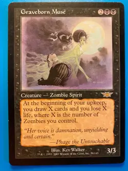 MTG 1x Graveborn Muse # 73 Legions Legacy Magic the Gathering Card x1 LP - Image 1
