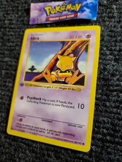 Abra - 43/102 - Pokemon Base Set Shadowless 1st Edition Card WOTC NM+ - Image 2
