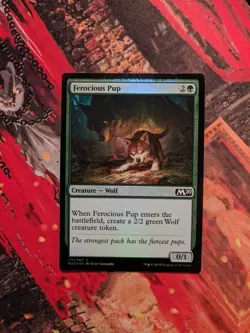 MTG Card : (1x) Ferocious Pup (Core Set 2020) FOIL - Image 1