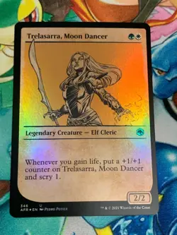 C774 MAGIC GATHERING FORGOTTEN REALMS FOIL TRELASARRA MOON DANCER SHOWCAS NM MTG - Image 1