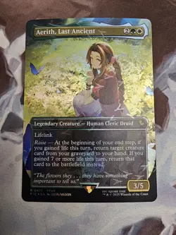 Aerith, Last Ancient (Borderless) (Chocobo Track Foil) MTG Magic Final Fantasy - Image 1