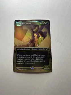 Aang and Katara NM Foil Borderless Avatar: The Last Airbender Mtg Near Mint - Image 1