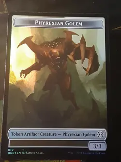 Phyrexian Mite/ Golem Token FOIL , Phyrexia AWBO , Near Mint , MTG,FREESHIPPING - Image 1