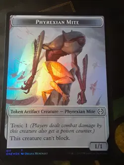 Phyrexian Mite/ Golem Token FOIL , Phyrexia AWBO , Near Mint , MTG,FREESHIPPING - Image 2
