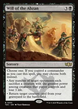 1 x Will of the Abzan - Commander: Tarkir: Dragonstorm - NM-Mint - MTG - Image 1
