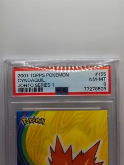 2001 TOPPS Pokemon Cyndaquil Johto Series 1 PSA 8 - Image 2