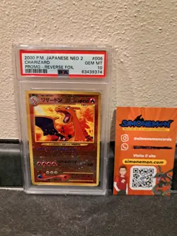 PSA 10 Charizard Neo 2 Japanese - Reverse Foil - Promo 2000 Pokemon - Image 1