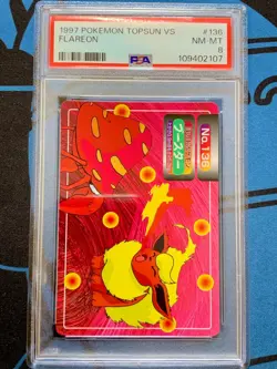 PSA 8 NM-MINT Flareon 1997 Pokemon Topsun vs No.136 Japanese - Image 1