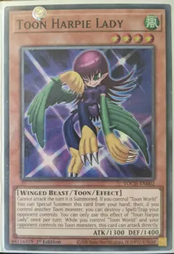 YuGiOh Toon Harpie Lady Super Rare TOCH-EN002 NM - Image 1