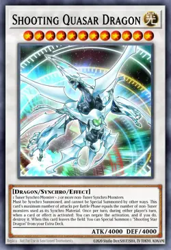 Yugioh RA04-EN158 - Shooting Quasar Dragon - Platinum Secret Rare - Image 1