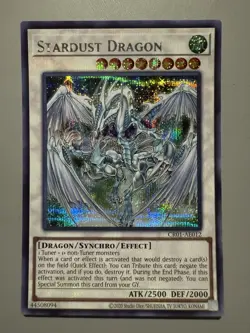 YUGIOH STARDUST DRAGON (SYNCHRO) ASIA ENGLISH EDITION CR01-AE012 SECRET RARE - Image 1