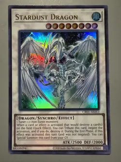 YUGIOH STARDUST DRAGON (SYNCHRO) ASIA ENGLISH EDITION CR01-AE012 ULTRA RARE - Image 1