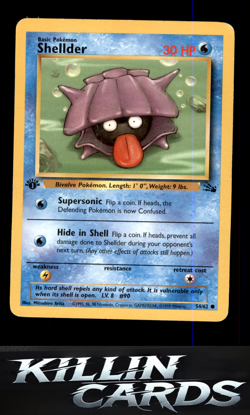 1st Edition Shellder 54/62 Common Fossil Pokemon Card MP - Image 1