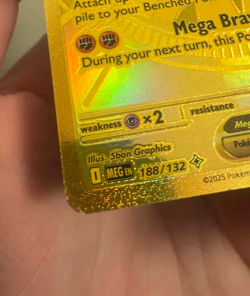 Mega Lucario EX 188/132 Hyper Rare Gold Mega Evolutions Pokemon Card - Image 3