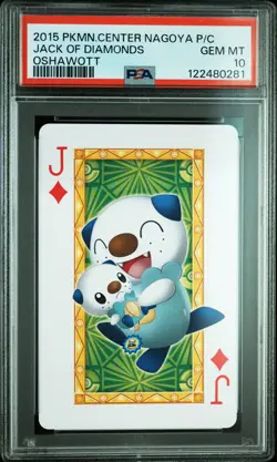 2013 POKEMON CENTER NAGOYA PLAYING CARDS OSHAWOTT JACK OF DIAMONDS PSA 10 - Image 1