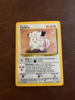 Pokemon Card - Black Ink Dot ERROR Clefairy - Base Set 5/102 Holo Rare Misprint - Image 1