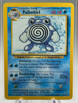 Poliwhirl Base Set Unlimited 38/102 Uncommon Pokemon Card LP - Image 1
