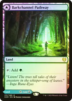 MTG FOIL Barkchannel Pathway Tidechannel Pathway - Kaldheim #251 - Image 1