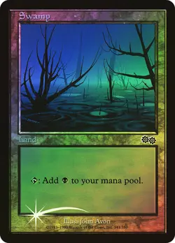 MTG FOIL Swamp Arena Urzas Saga - Promo: General #9 - Image 1