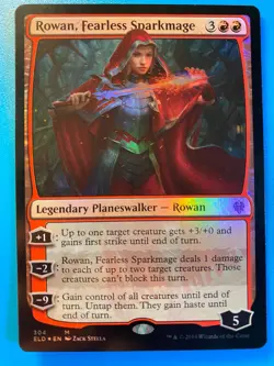 MTG 1x FOIL Rowan, Fearless Sparkmage Throne of Eldraine Magic Gathering x1 NM - Image 1