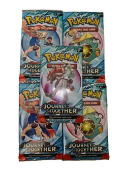 5x Pokemon Journey Together Booster Packs -All Packs Opened Contain 11 Cards (5) - Image 1