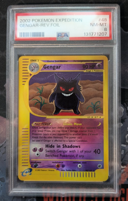 2002 POKEMON EXPEDITION #48/165 GENGAR REVERSE FOIL PSA 8 - Image 1