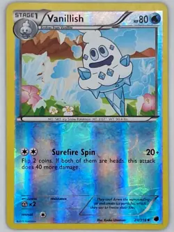 Vanillish 28/116 Pokemon - Reverse Holo Black and White Plasma Freeze MP - Image 1