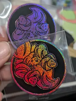 Pokemon Jumbo Coin Alcremie - Pink Neon Sparkle Holo Holiday 2025 - Image 1