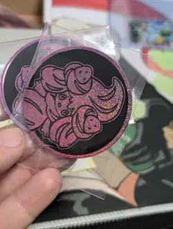 Pokemon Jumbo Coin Alcremie - Pink Neon Sparkle Holo Holiday 2025 - Image 2